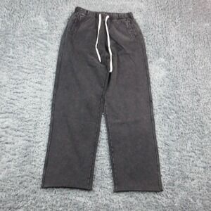 Kidoriman Sweatpants Mens Large Black Cotton Relaxed Straight Leg 29x30* NWT